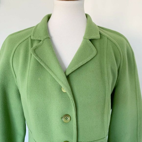 Etcetera Women’s Wool Blend Blazer Jacket Green Button Front 14 L Casual Career - Picture 2 of 11